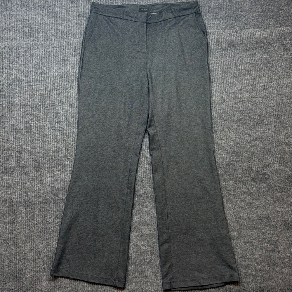 J.Jill Wearever Trousers Womens M Gray Knit Flare Pants Pull On Stretch - Picture 2 of 12